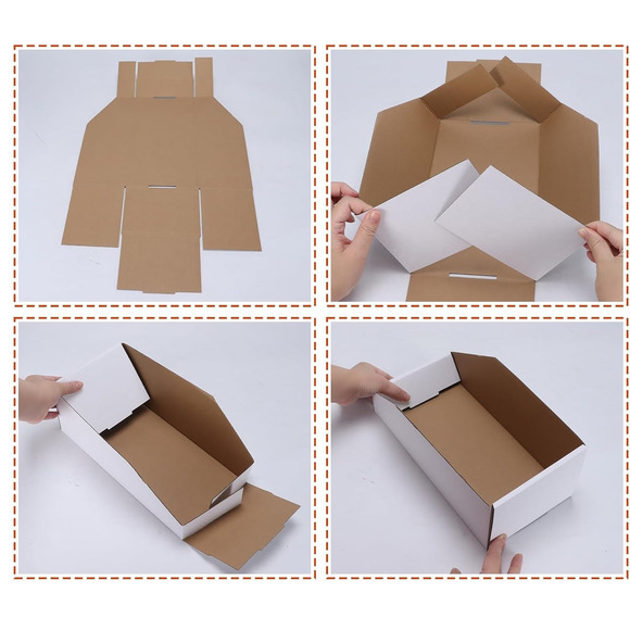 Pack of 10 - White Corrugated Bins - 6" x 9" x 4.5" - Organizers - Picture 3 of 4